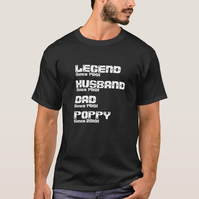 Ändern Sie ALLE Name Datum Jahr Legende Husband Va T-Shirt (Vorderseite)