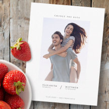 Ändern Sie das Date Simple Chic Custom Foto Weddin