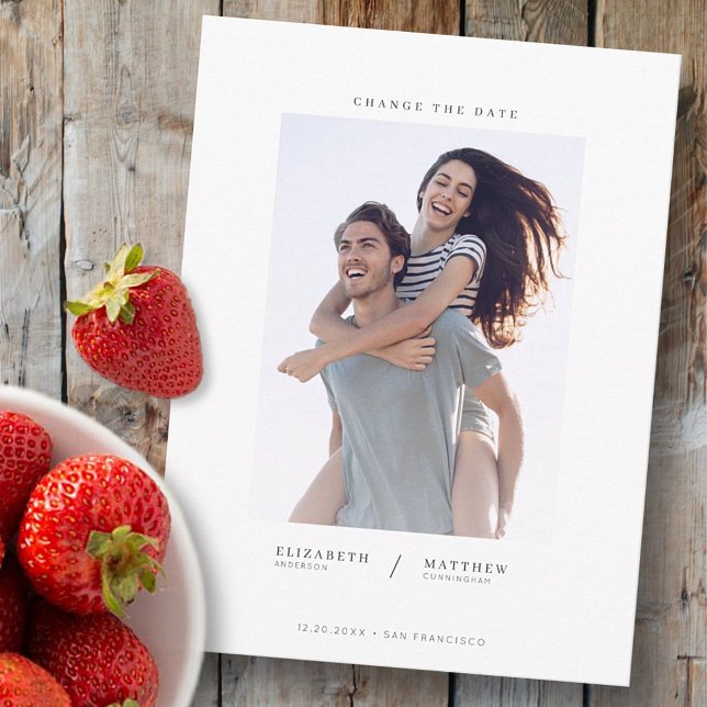 Ändern Sie das Date Simple Chic Custom Foto Weddin Postkarte (Von Creator hochgeladen)