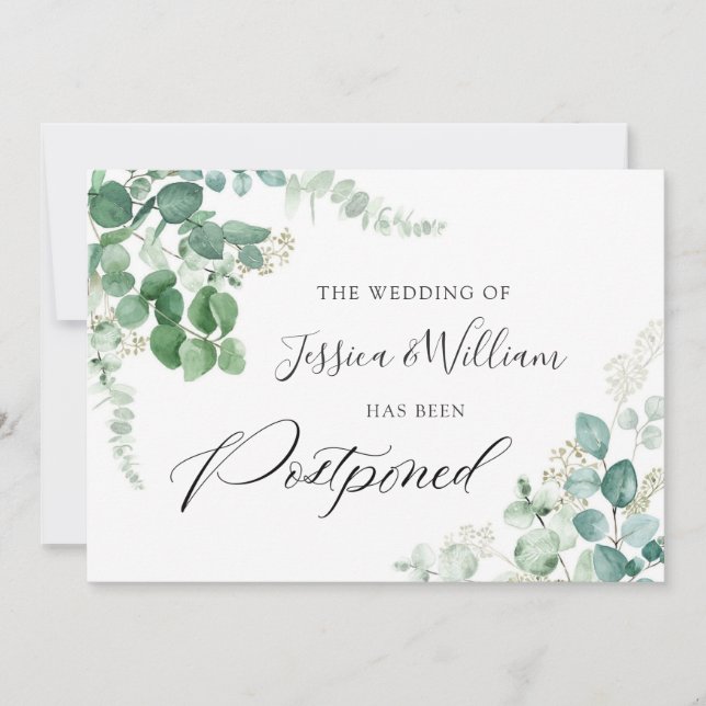 Ändern Sie das Datum, an dem Eukalyptus Wasserfarb Einladung (Vorderseite)