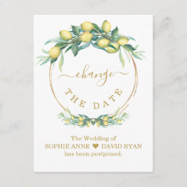 Ändern Sie das Datum, an dem Lemon Gold Hochzeit v Postkarte