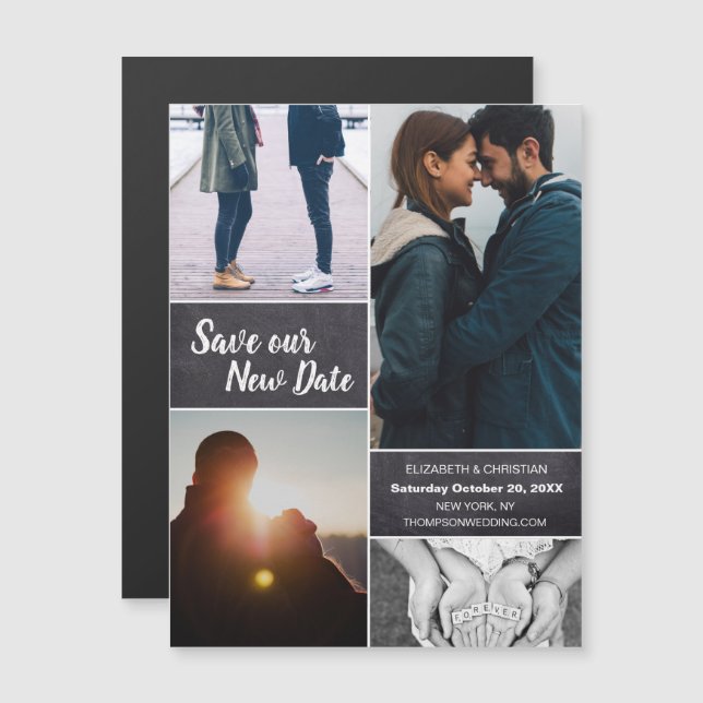 Ändern Sie das Datum, an dem unser neues Date Wedd Magneteinladung (Vorne/Hinten)