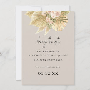 Ändern Sie das Datum Boho Pampas Palm Floral Save The Date