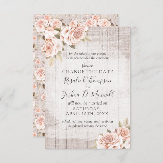 Ändern Sie das Datum der Neueinweihung rustikaler  Einladung (Vorne/Hinten)