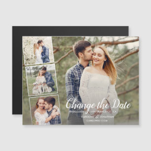 Ändern Sie das Datum der verspäteten Hochzeitsfoto Magnetkarte