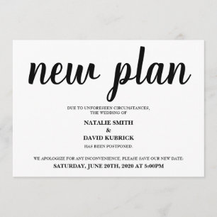 Ändern Sie das Datum der verzögerten Hochzeitsankü Einladung