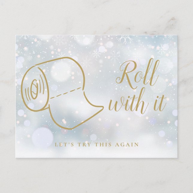 Ändern Sie das Datum des neuen Plan Feierlichkeite Ankündigungspostkarte (Vorderseite)