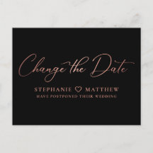 Ändern Sie das Datum Elegante Rose Gold Script Sch