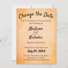 Ändern Sie das Datum Hochzeit verschoben Orangen P Save The Date