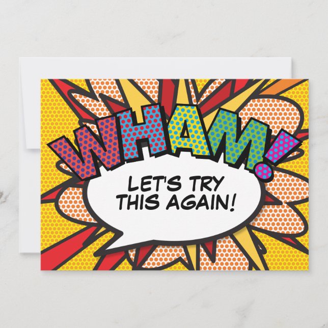 Ändern Sie das Datum Neuer Plan Modernes Fun Comic Einladung (Vorderseite)