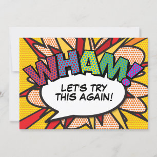 Ändern Sie das Datum Neuer Plan Modernes Fun Comic Einladung