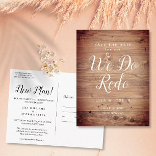 Ändern Sie das Datum Rustikal, das wir wiederholen Postkarte