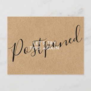 Ändern Sie das Datum Verschoben Abgesagt Veranstal Postkarte