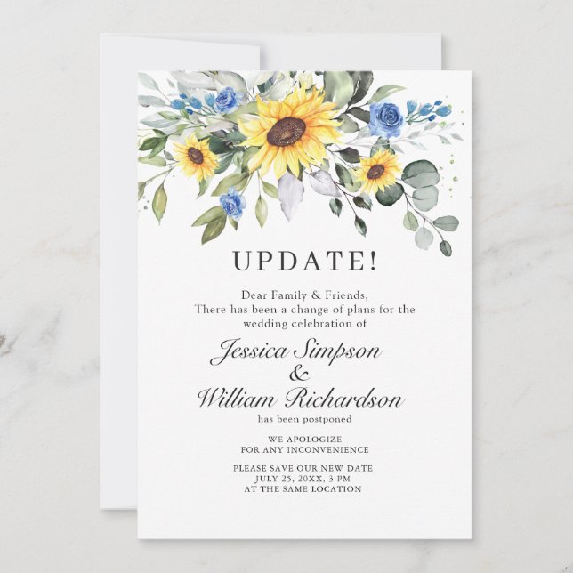 Ändern Sie das Datum Zurückgestellt Elegant Eukaly Einladung (Vorderseite)