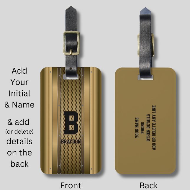 Ändern Sie den Anfangsnamen braun als Beige Textur Gepäckanhänger (Von Creator hochgeladen)