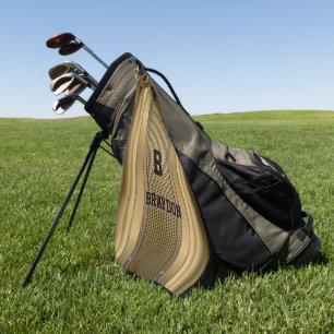 Ändern Sie den Anfangsnamen braun als Beige Textur Golfhandtuch