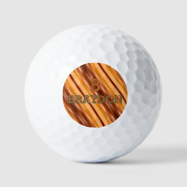 Ändern Sie den Anfangsnamen Soft Brown Tan Beige G Golfball (Vorderseite)