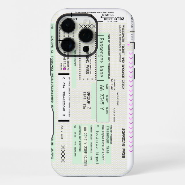 Ändern Sie den Boarding-Pass für diese Fluggesells iPhone Hülle (Rückseite)