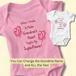 Ändern Sie den Namen ALL Text Lmile bricht Herz Su Baby Strampler