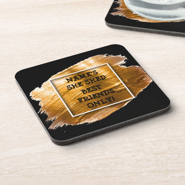 Ändern Sie den Namen, den sie geschüttelt hat, dur Getränkeuntersetzer (Linke Seite)