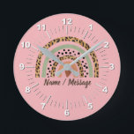 Ändern Sie den Namen Text Leopard Spots Print Rain Runde Wanduhr<br><div class="desc">Fügen Sie den Namen oder einen anderen Text auf diesem Leopard-Regenbogenkissen hinzu</div>