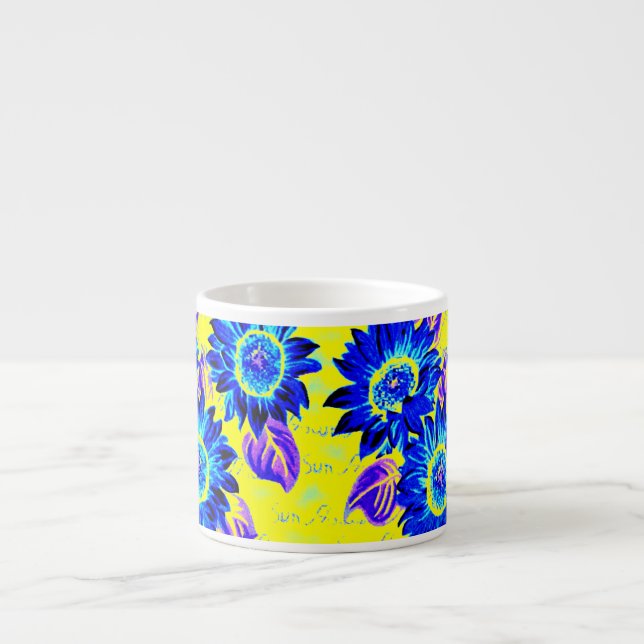 Ändern Sie die Farbe Wacky Sonnenblumen Espressotasse (Vorderseite)
