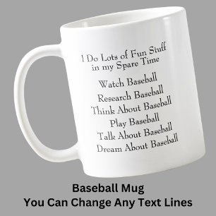Ändern Sie einen beliebigen Text-Baseball-Lüfter,  Kaffeetasse