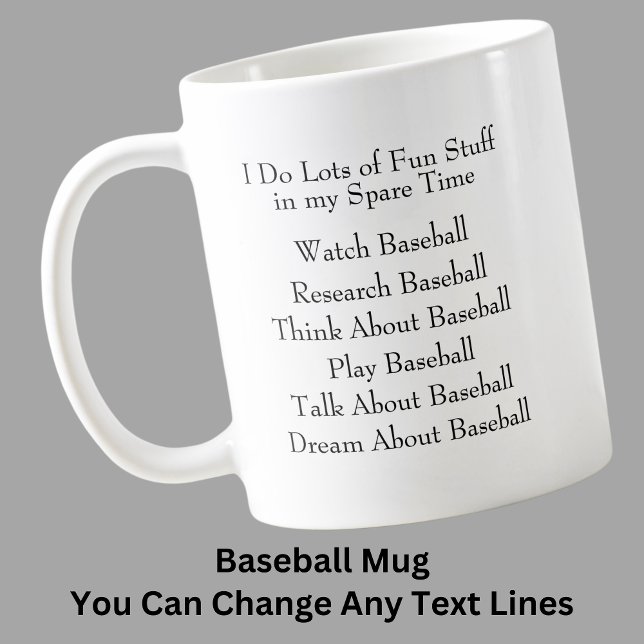 Ändern Sie einen beliebigen Text-Baseball-Lüfter,  Kaffeetasse (Von Creator hochgeladen)