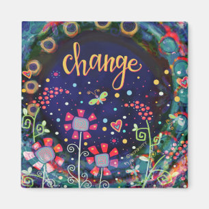 Ändern Sie florale Wildblumen Whimsical Inspiriere Magnet