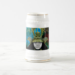Ändern Sie Ihr Foto, Samurai Helmet Bierglas