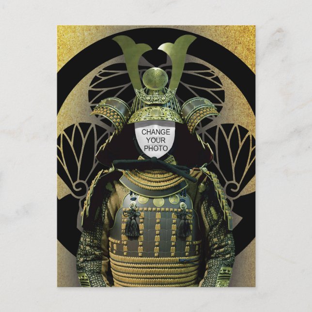 Ändern Sie Ihr Foto, Samurai Helmet Postkarte (Vorderseite)