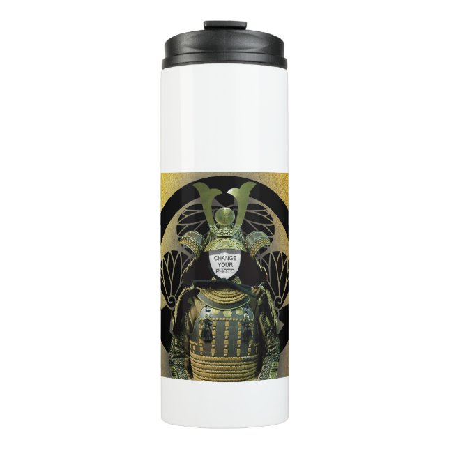 Ändern Sie Ihr Foto, Samurai Helmet Thermosbecher (Vorderseite)