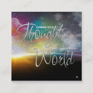 Ändern Sie Ihre Gedanken Affirmation Business Card Quadratische Visitenkarte