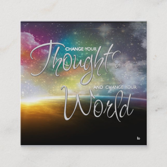 Ändern Sie Ihre Gedanken Affirmation Business Card Quadratische Visitenkarte (Vorderseite)