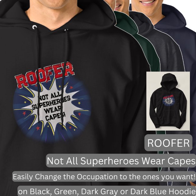 Ändern Sie jeden Text, ROOFER, nicht alle Superhel Hoodie (Von Creator hochgeladen)