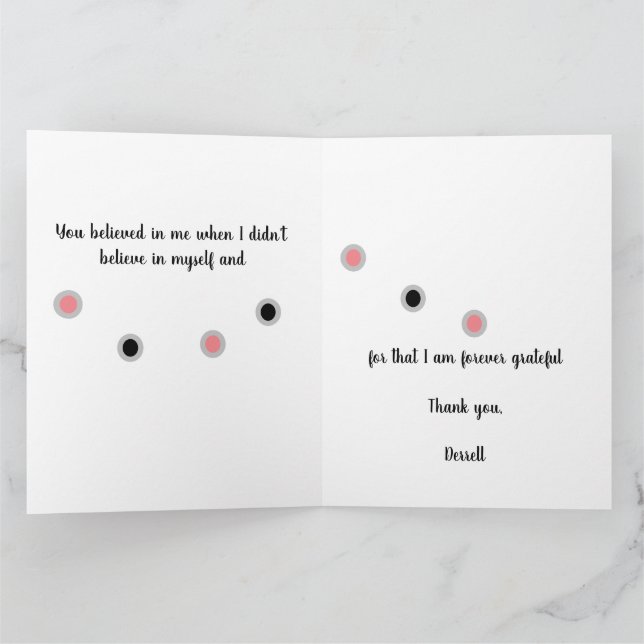 Ändern Sie niemals den Traum, ändern Sie den Ansat Dankeskarte (Innenseite)