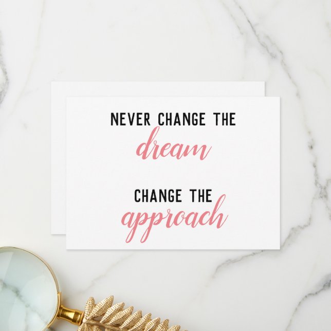 Ändern Sie niemals den Traum Dankeskarte (Vorderseite/Rückseite Beispiel)