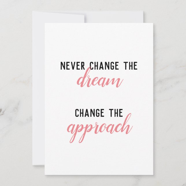 Ändern Sie niemals den Traum der Einladung (Vorderseite)