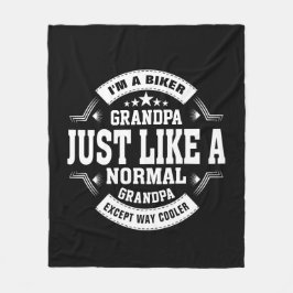 Ändern Sie Opa Name und etwas Text Biker Großvater Fleecedecke