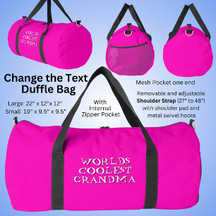 Ändern Sie Text World's Coolstes Oma Hot Pink Duffle Bag