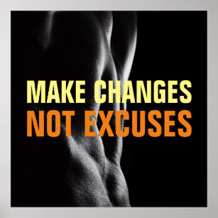Ändern statt Ausreden der Fitness von Bodybuilding Poster