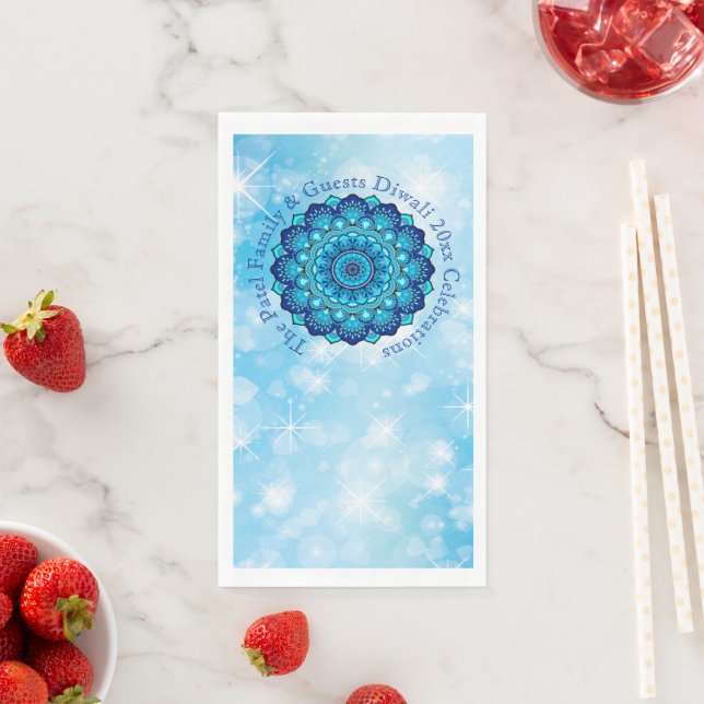 Ändern Text Matching Diwali Blue Paper Handtuch Serviette (Beispiel)