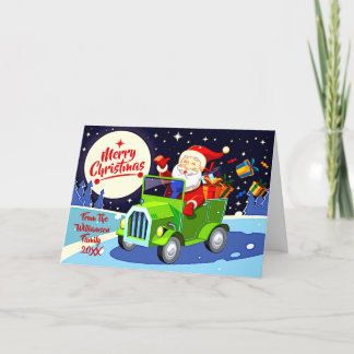 Ändern TEXT - Santa Vintag Truck Frohe Weihnachten