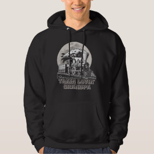 Ändern Text Vintagen Dampfzug Train Lovin' Großvat Hoodie