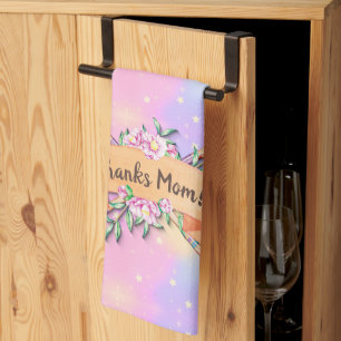 Ändern von Blume für Boho-Text hinzufügen Geschirrtuch