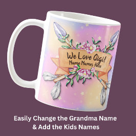 Ändern von Blume-Pfeiltasten für Gigi-Boho-Schrift Kaffeetasse