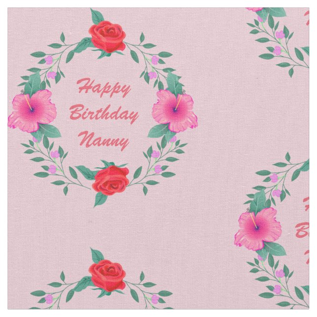 Ändern von Großmutter-Kindernamen Text rosa Blume  Stoff (Nahaufnahme)