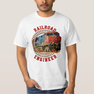 Ändern von Text Eisenbahn-Engineer Diesellokomotiv T-Shirt