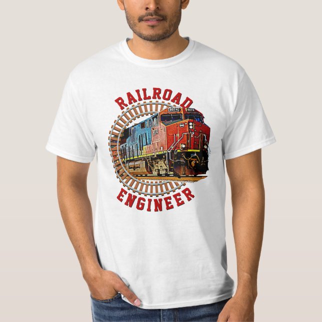 Ändern von Text Eisenbahn-Engineer Diesellokomotiv T-Shirt (Vorderseite)