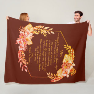 Ändern von Text hinzufügen Name Boho Blume Frame Fleecedecke